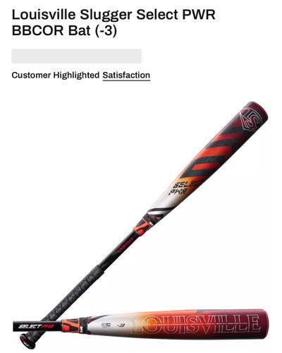 2023 Louisville Slugger Select 716 Hybrid BBCOR Certified Bat (-3) 30 oz 33" (Used)