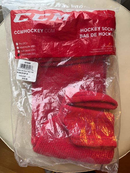Red Knit CCM Socks youth 20" (New)