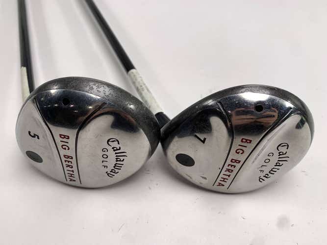 Callaway Big Bertha 2004 5 & 7 Fairway Wood Set 18* 21* RCH 75w Regular Mens RH