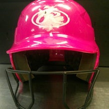 Used Rawlings COOLFLO W MASK Batting Helmet w/Mask Pink SM 11868-S000066688