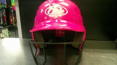 Used Rawlings COOLFLO W MASK Batting Helmet w/Mask Pink SM 11868-S000066688