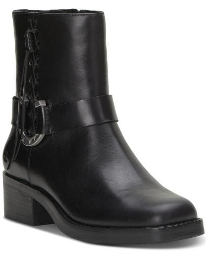 Lucky Brand Kamany Braided Boots Women's US 7 Black Leather Ankle Bootie TZP901