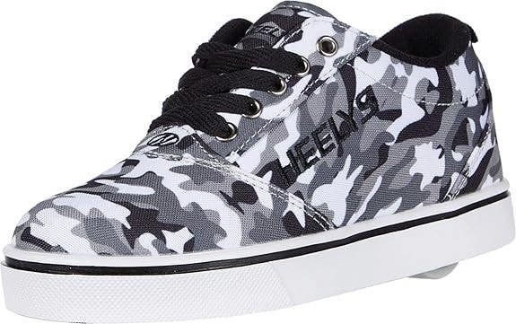 Heelys Pro 20 Prints Sneakers Girls US 2Y Grey Camo Wheeled Skate Shoes TZP861