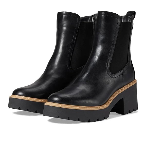 Dolce Vita Tobias Boots Womens US 10 Black Soft Leather Platform Chelsea TZP1004
