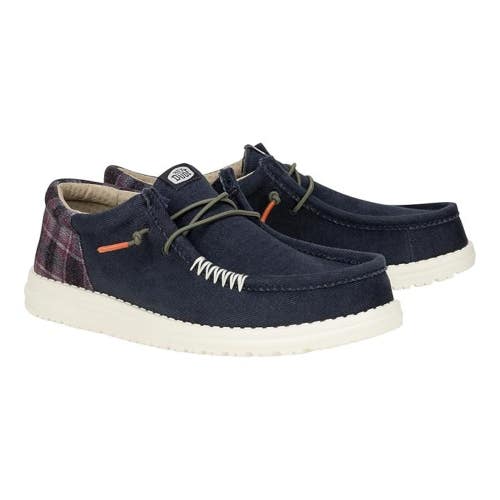 Hey Dude Wally Sneakers Men's US 10 Navy Canvas Slip on Casual Shoes TZP860