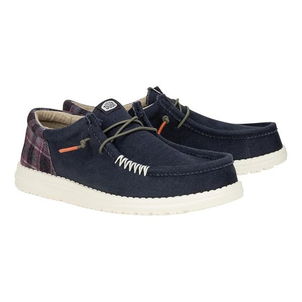 Hey Dude Wally Sneakers Men's US 10 Navy Canvas Slip on Casual Shoes TZP860
