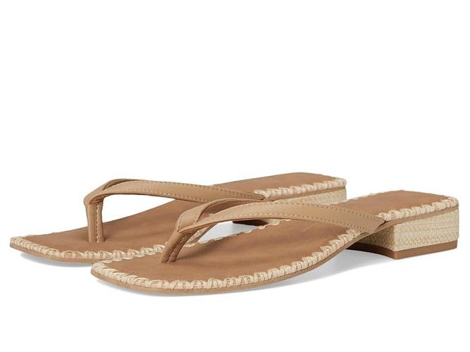 Dolce Vita Barty Flip Flop Women's 8.5 Light Tan Leather Slip On Sandals TZP862