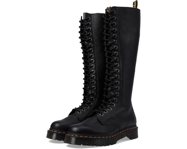 Dr. Martens 1B60 Bex Women's US 7 Black Leather Round Toe Knee-High Boots TZP898