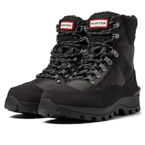 Hunter Recycled Polyester Commando WFS1009NYL Womens US 5 Black Rain Boots PPQ20