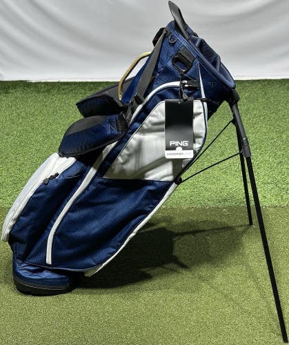 PING Hoofer Lite 4-Way Stand Carry Golf No Logo Bag Color: Navy Blue Coral NEW!