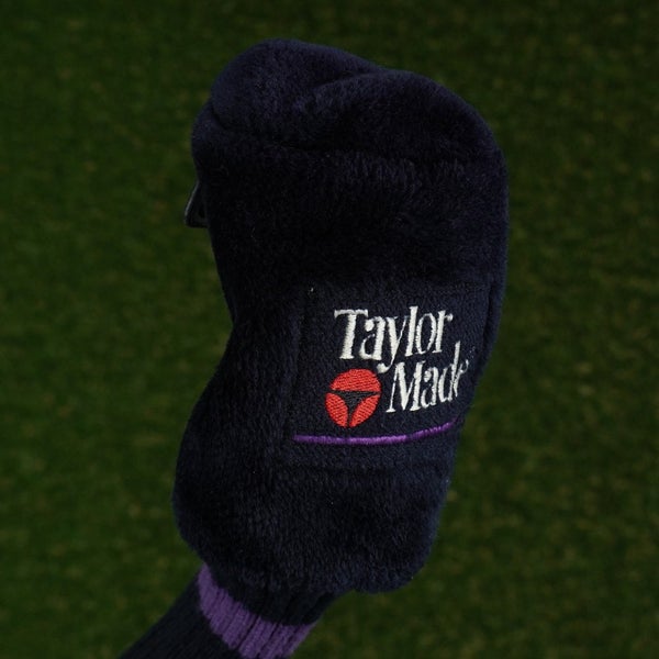 VINTAGE TAYLORMADE DRIVER HEADCOVER BLACK / PURPLE ~ LOOK!!
