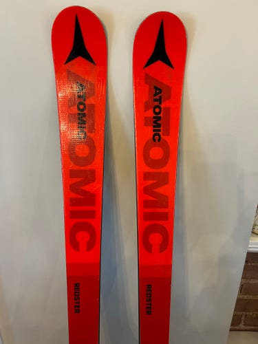 Junior Atomic 159 cm Racing Redster G9 FIS Skis With Bindings Max Din 10 (Used)