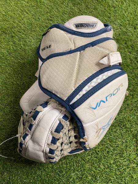 White Senior Bauer 2X Pro Goalie Gloves & Blockers Regular (Used)