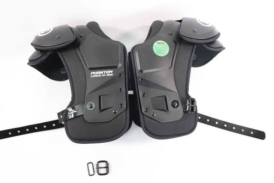 Battle Youth Phantom Shoulder Pads, Black, Size Large 14-15in READ
