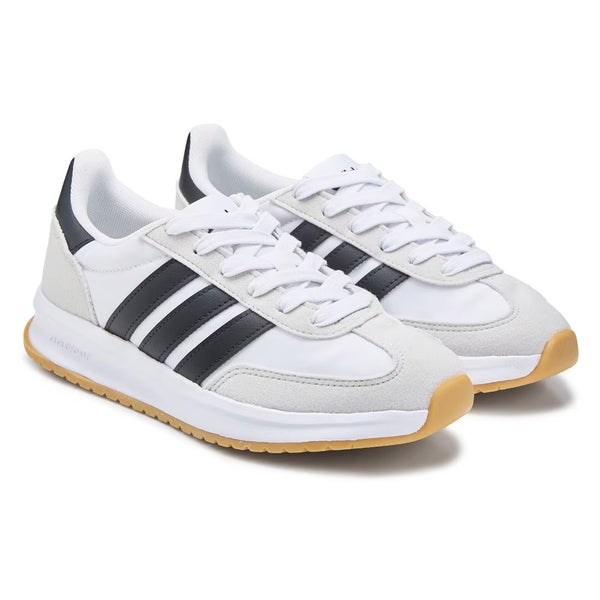 Adidas Run 70S Sneakers Kids 7 White Black 3-Stripes Sportswear Shoes TZP1055