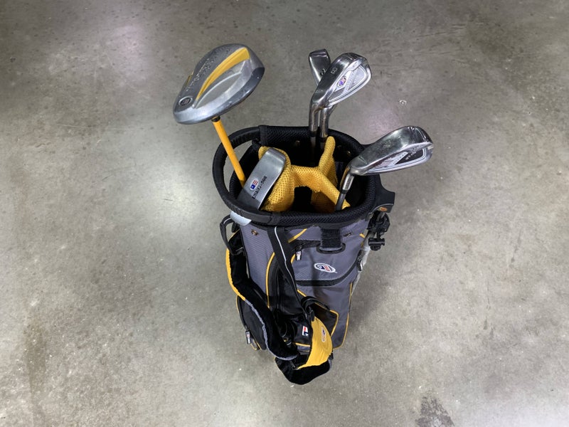 US Kids WT-10U Club Set 3W 6 8 PW Putter Ultralight 63" Yellow Junior LH + Bag