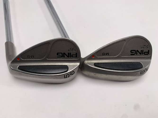 Ping MB Wedge Set 52* 56* Orange Dot 2* Flat Cushin Wedge Steel Mens RH