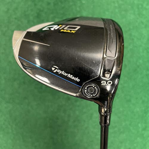 TaylorMade Golf Qi10 MAX 9.0 Driver Stiff Flex HZRDOUS RDX Smoke Graphite MRH