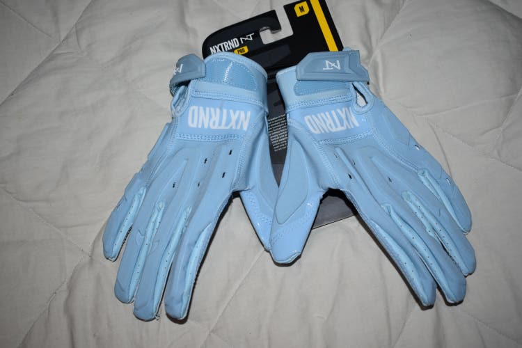 NEW - NXTRND G3 Pro Padded Football Gloves w/NXTGRIP, Columbia Blue, Adult Medium