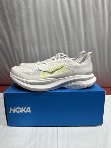 Hoka One One Mach 6 1147790-WNCL Sneakers Men's 12.5D White Running Shoes FL4325