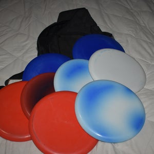 Assorted Discs and Backpack (8)