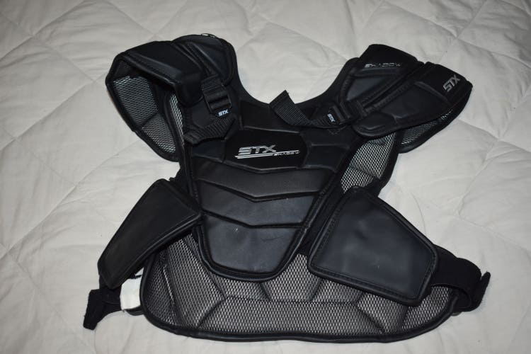 STX Shadow Lacrosse Chest /Shoulder Pads, Black, Large