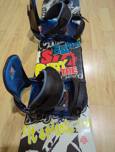 SLQ Champ Rocker Snowboard 130cm With Burton S Bindings Fit 5-7