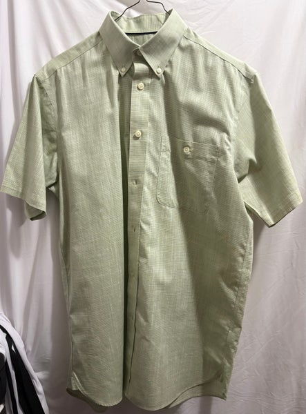 New w/out Tags Orvis mens medium green wrinkle free ezcool 100% cotton short sleeve button down