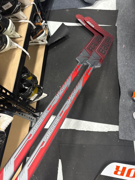 TWO PACK Senior Regular 24.5” Bauer Mach Goalie Sticks - P31 - 95 Flex - OSU Buckeyes