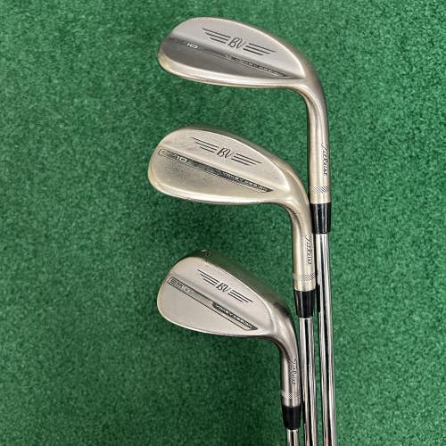 Titleist Vokey SM10 Chrome Wedge Set 52-08F/56-12D/60-12D MRH Spinner Steel