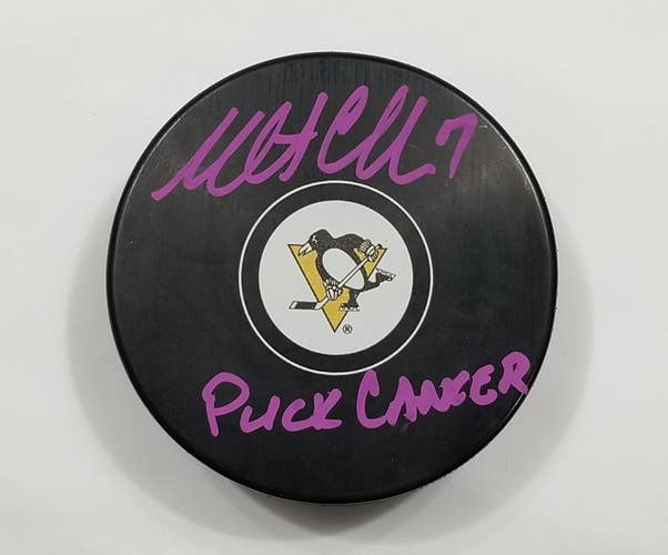 MATT CULLEN " Puck Cancer " Autographed Pittsburgh Penguins NHL Hockey Puck