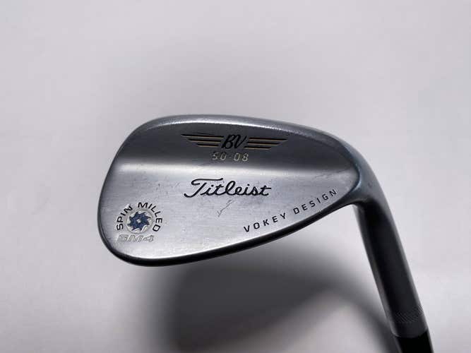 Titleist Vokey Spin Milled SM4 Chrome Gap Wedge GW 50* 8 Wedge Steel Mens RH