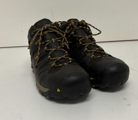 KEEN Utility Lansing Mid Waterproof Black Leather Boots US Men's 11.5 EE EU 45