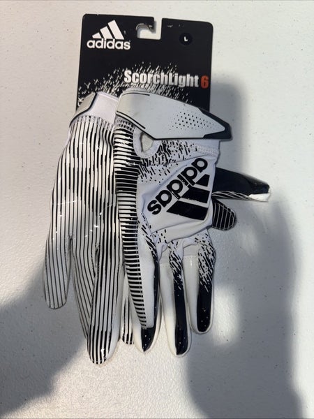 Adidas adult scorchlight 6.0 football gloves Blk/White Size LG NWT  (INV263)