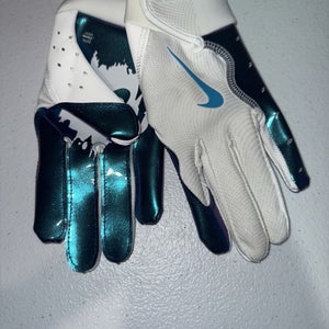 NIKE Vapor Jet Receiver Football Gloves White Purple Youth Medium  (INV#161)