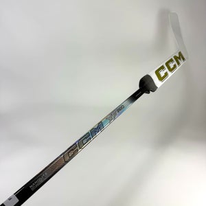 New Regular White/Gold CCM XF Pro Goalie Stick | 26" Paddle Custom Heel Curve | F293