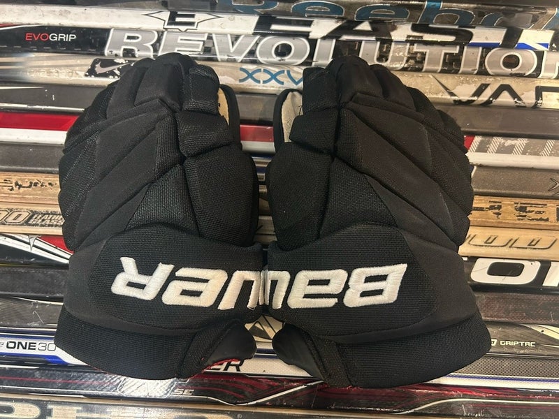 Dallas Stars Jamie Benn Black Bauer Vapor 1x PRO STOCK Ice HOCKEY GLOVES 14"