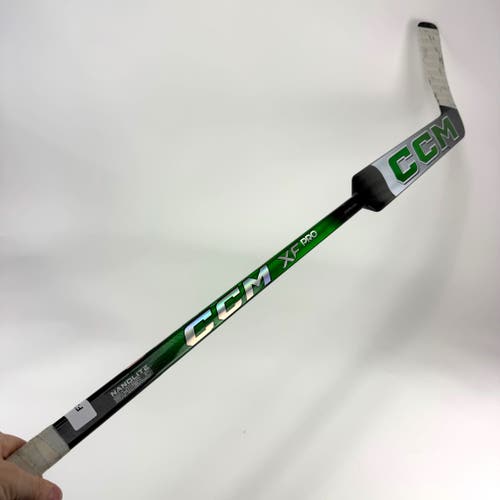 Used Regular Green CCM XF Pro Goalie Stick | 25" Paddle Custom P31 Curve | F301
