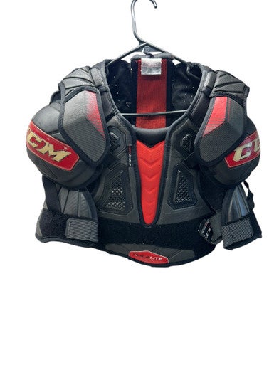 Used CCM QUICKLITE Senior Shoulder Pads White/Black/Red SM 11835-S000201489