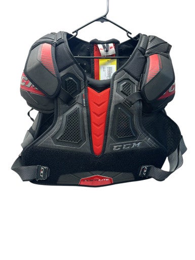 Used CCM QUICKLITE Senior Shoulder Pads White/Black/Red LG 11835-S000201490