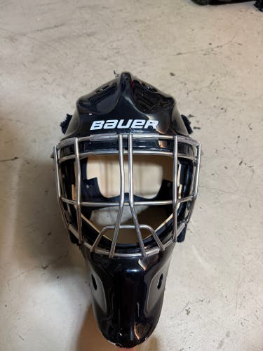 Senior Large Bauer NME 9 pro Goalie Mask helmet black  (Used) cheater cage