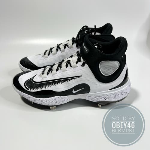 Nike Alpha Huarache Baseball Cleats Shoes Metal White Black