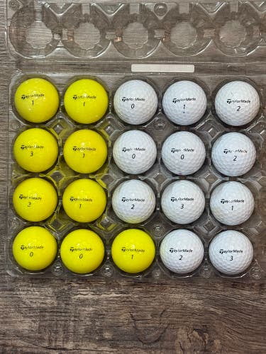 20 TaylorMade SpeedSoft Golf Balls - Some Yellow, 5A/4A Condition