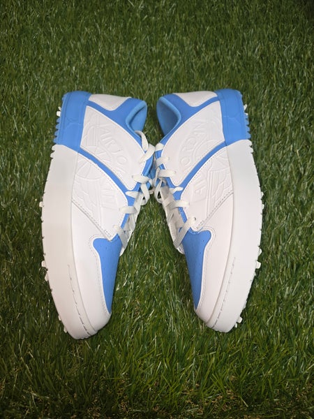 Nike Jordan Nu Retro 1 G Golf Shoes in the White and University Blue colorway.
