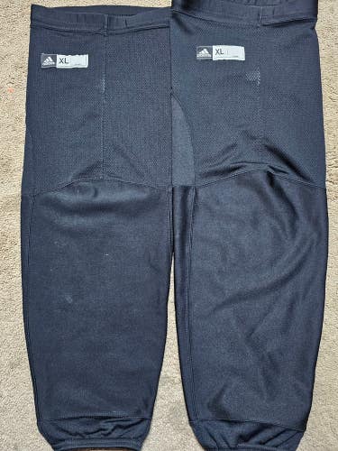 PITTSBURGH PENGUINS Adidas All Black Pro Stock Hockey Practice Socks Size XL