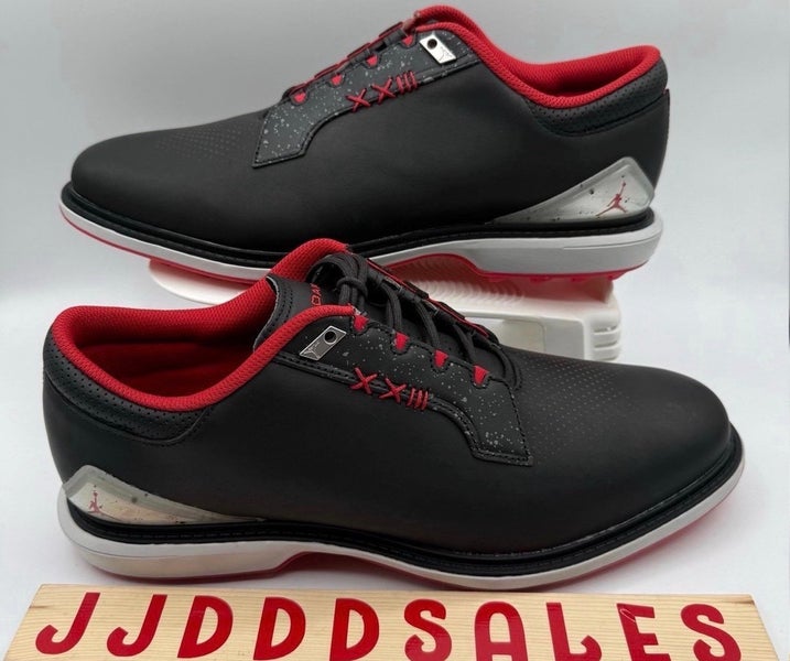 Nike Air Jordan ADG 5 Low Golf Shoes Black Red Bred FQ6642-001 Men’s Sz 9

New Without Box