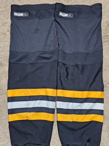 PITTSBURGH PENGUINS 16'17 Reebok Black Yellow Hockey Game Socks Size XL 2dot