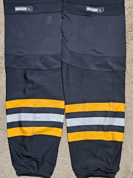 PITTSBURGH PENGUINS 15'16 Reebok Black Yellow Hockey Game Socks Size XL