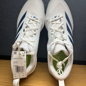 Adidas Adizero Instinct Softball Cleats W Size 13 White & Navy Blue (New) No Box