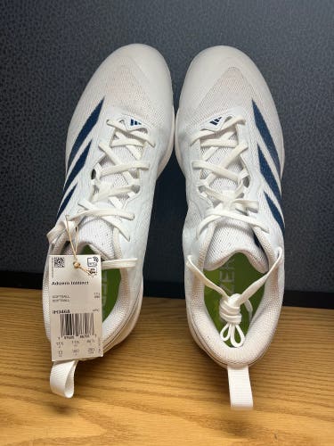 Adidas Adizero Instinct Softball Cleats W Size 13 White & Navy Blue (New) No Box